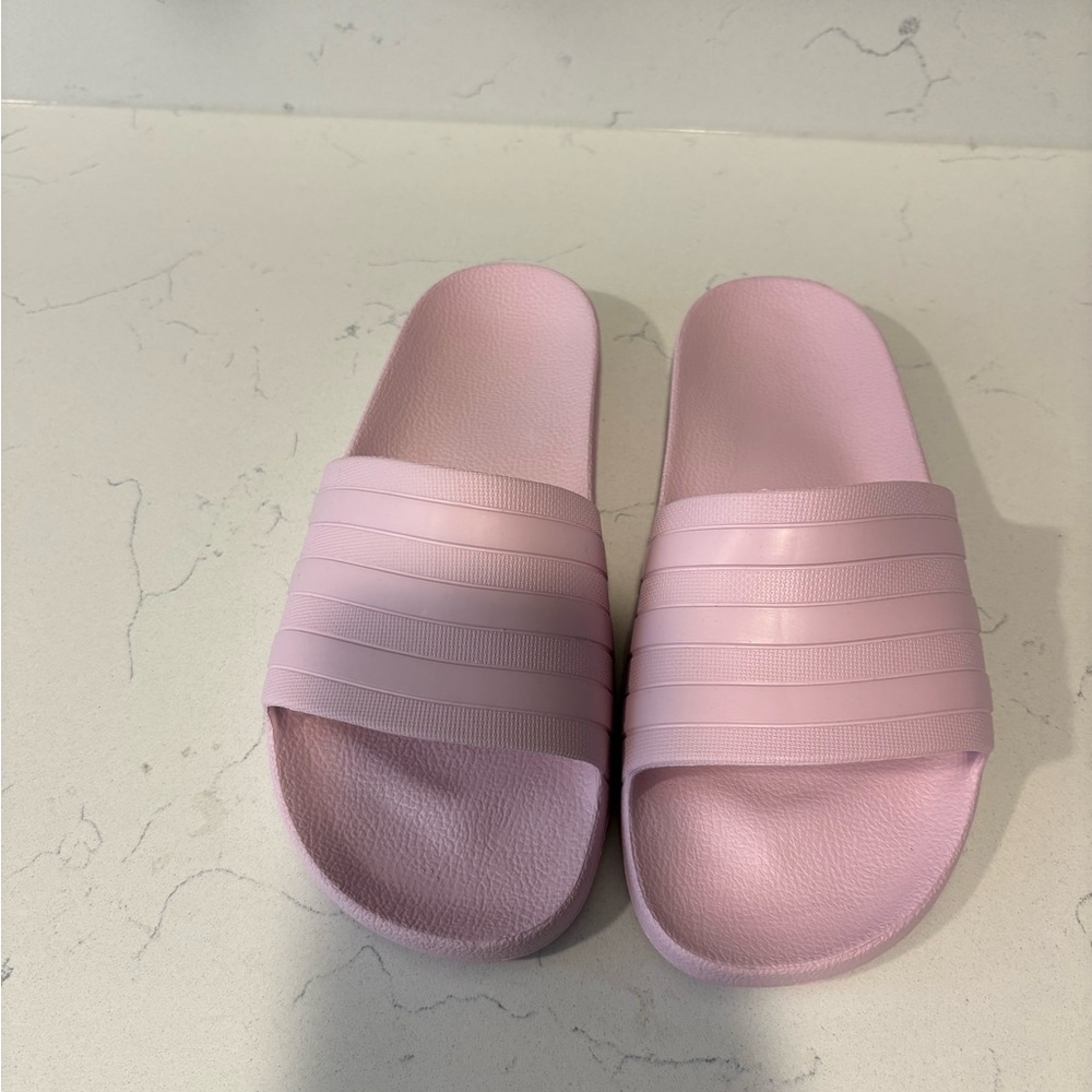 Adidas lavender slide sandals